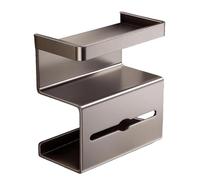 DimyFew 3-Tier Wall-Mounted Toilet Paper Holder, No Required, Carbon Steel Storage Rack, Tissue Holder, Paper Dispenser, Multifunctional, Eas, Gray