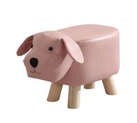 DimyFew Animal Footstool Upholstered Ottoman Footrest Shoe Changing Stool for Couch Home, Pink dog