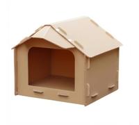 DimyFew Cat Feeding House Stray Cat House with Pitched Roof Enclosed for Backyard, Garden, Basic Model