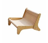 DimyFew Cat Scratching Bed Multi-Use Cat Scratcher Sofa Curved Design Animal Lounger for Window Side, 53.5 43.5 28cm, Wooden Frame Sofa Jute Style
