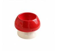 DimyFew Ceramic Bird Feeding Bowl Cute Mushrooms Bird Simple-to-Wash Spotless Porcelain Feeding Dish for Small Parrots, Array, Red