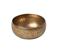 DimyFew Decorative Bowl Hand Hammered Aluminum Centerpiece Bowl for Tabletop Display Sculptural Planter Vessel for Living Room Coffee Decor, Gold, S