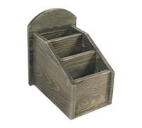 DimyFew Desk Holder, Desktop Organizer, 3 Slots, Multifunctional Rustic Pen Storage Box, Wooden Desktop Storage Box for Farmers, B