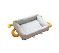 DimyFew Dog Bed with Bolsters Supportive Dog Bed with Handle Soft for Young Dogs, Living Room, S, Gray, Water-repellent Frog Nest Without Paws, 40x30CM