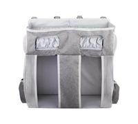 DimyFew Hanging Diaper Organizer Crib Storage Bag for Boys Girls Changing Table, Gray
