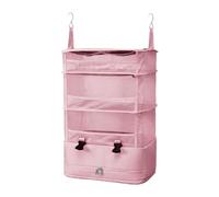 DimyFew Hanging Storage Bag, Clothes Organizer, Suitcase Organizer, Underwear Holder, Carry-on, Travel Pouch with Hook, Pink