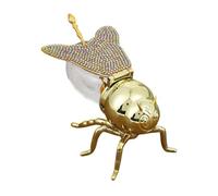 DimyFew Honey Jar in Bee Design with Spoon, Glass Container for Syrup, Sugar Bowl for Kitchen Table, Coffee Gold