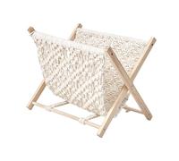 DimyFew Macrame Magazine Rack Foldable Bookshelf Book Stand Newspaper Storage for Living Room, Multi, 23x22x28cm
