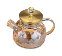 DimyFew Modern Glass Pitcher with Sleek Stainless Steel Cover And Handle for Various Beverages, 19.5cmx15cm