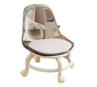 DimyFew Roller Seat Rolling Stool Multipurpose Shoe Changing with Backrest Stool Chair Pulley Stool for Fitness Library Salon Kitchen, Grey