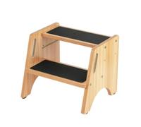 DimyFew Stool Wooden Step Stool Double Step Stool Footstool Booster Step With Stable Two Tier Design And Anti Slip Pads Suitable for Apartment Travel Trailer