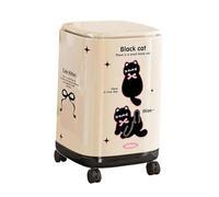 DimyFew Trash Can with Wheels with Lid Rubbish Can Double Layer Trash Bin Storage Container for Office Living Room Dorm Restaurant