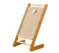 DimyFew Wooden Frame Cat Scratcher Non-Shedding Sisal Cat Scratching Board Furniture Protector, Yellow, MDF L-shaped + Yellow Sisal Mat, 60cm Height