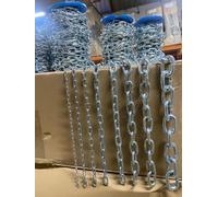 DIN 5685 Heavy Duty Hot Dipped Galvanised DIY Strong Short Link Steel Chain - 10mm Galvanised, 0.5 Meter