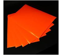 DIN A4 Sheet Craft Film Self-Adhesive Vinyl Artist Film Plotter Film Crafts (Neon Orange, Set of 5 DIN A4 Sheets)