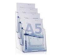 VITAdisplays® DIN A5 brochure stand with 4 levels, transparent (NE-164)