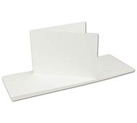 DIN A6 folded cards, landscape, colourful, happy, invitations - Menu cards - Blank | 105 x 148 mm | Grammage: 220 g/m². 50 Karten natural white