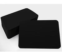 DIN A6 postcard index cards set blank for DIY optionally with envelopes and round corners (black round 300 g/m², 50 cards without envelopes)