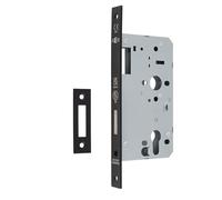DIN Euro Deadlock Mortice Door Lock High Security Steel Lock Case for Euro Profile Cylinder Timber Doors (Square, Matt Black, 60mm)