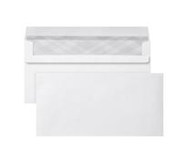 DIN Long Envelopes (Pack of 110), Self-Adhesive Envelopes Without Window, White Envelopes with Grey Privacy Print Inside, 110 x 220 mm, 80 g/m²