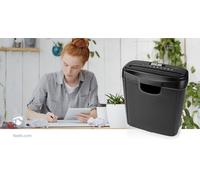 DIN P-2 Secure Strip Cut Paper Shredder for Home Office Electric 6 A4 Sheets 10L