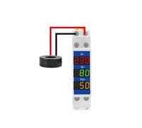 Din Rail 18mm Voltage Current HZ Meter AC 80-500V 220V 380V 100A Modular Voltmeter Ammeter LED Indicator Digital Volt Tester(VAHz)