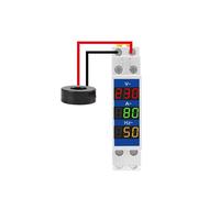Din Rail 18mm Voltage Current HZ Meter AC 80-500V 220V 380V 100A Modular Voltmeter Ammeter LED Indicator Digital Volt Tester BIANMTSW(VAHz)