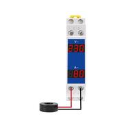Din Rail 18mm Voltage Current HZ Meter AC 80-500V 220V 380V 100A Modular Voltmeter Ammeter LED Indicator Digital Volt Tester BIANMTSW(VA)