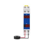Din Rail 18mm Voltage Current HZ Meter AC 80-500V 220V 380V 100A Modular Voltmeter Ammeter LED Indicator Digital Volt Tester(VA)