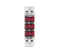 Din Rail 18mm Voltage Meter AC 40-500V 220V 380V Single Three Phase Modular Voltmeter Indicator LED Digital Display Detector NWPNLXEA(Transparent)