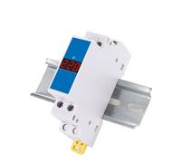 Din Rail 18mm Voltage Meter AC 80-500V 220V 380V Single Three Phase Modular Voltmeter Indicator LED Digital Display Detector(Single Phase)