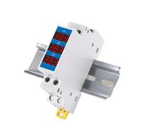 Din Rail 18mm Voltage Meter AC 80-500V 220V 380V Single Three Phase Modular Voltmeter Indicator LED Digital Display Detector(Three Phase)