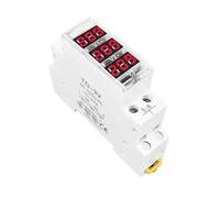 Din Rail 18mm Voltage Meter Ammeter AC 40-500V 220V 380V Single Three Phase Modular Indicator LED Digital Display Detector