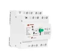 Din Rail 2P 4P 63A AC 110V AC 220V ATS Dual Power Automatic Transfer Switch Electrical Selector Switches Uninterrupted Power(City Grid-PV Energy,4P AC 220V)
