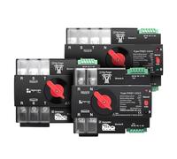 Din Rail 3 Phase 2P3P4P 63A 100A 125A 230V Dual Power Automatic Transfer Electrical Selector Switch Uninterrupted ATS(2P L N 220V-230V,63A)