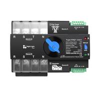 Din Rail 3 Phase ATS 4P 63A 100A 125A 110V 120V Dual Power Automatic Transfer Electrical Selector Switch Uninterrupted(125A)