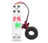 Din Rail 3in1 Single Phase ampere voltage frequency Meter Ac 0-99Hz 100A voltmeter Indicator LED Digital Display 110V 230V(Not Transparent)
