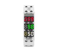 Din Rail 3in1 Single Phase ampere voltage frequency Meter Ac 0-99Hz 100A voltmeter Indicator LED Digital Display 110V 230V NWPNLXEA(Transparent)