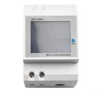 DIN Rail AC Power Meter 100A Digital Wattmeter with 6-in-1 Display for Voltage Current Power Energy for frequency Factor Indoor Outdoor Installation 54x80x64mm