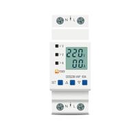 Din Rail Adjustable Over Under Voltage Protective Device Protector Current Limit Protection Voltmeter 63A 80A 110V 230V 1Pcs(63A Bottom input)