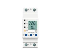 Din Rail Adjustable Over Under Voltage Protective relay Protector Current Limit Protection Voltmeter Kwh 63A 80A 110V 230V EKFBQBGW(63A Top input)
