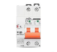 DIN Rail Circuit Breaker Smart WIFI, Wireless Mobile Phone Remote Control, Automatic Switch Overload Protection MCB, Timing Modes Function, with Tuya/Smart Life APP, 16A