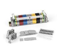 Din Rail Connectors, HERKINDNESS DIN Rail Terminal Blocks Kit, UK-2.5B 12 AWG Terminal Blocks, Ground Blocks, FBI-10-6-Steckbrücken, UK-B1,ZB6, E/UK End Brackets, UK-2.5B End Covers, DIN Rail