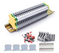 Din Rail Connectors, HERKINDNESS DIN Rail Terminal Blocks Kit UK-2.5B Universal Class Terminal Blocks Kit, for DIY, Suitable for Garage Renovation, DIY, Automation Projects