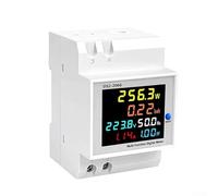 DIN Rail Digital Electricity Meter for AC Voltage 40-300V & Current 0-100A, 1% Accuracy, Power Factor 0.00-1.00, Active Power 0-45kW, Energy 0-99999 kWh, 2X/sec Sampling(250-450V)