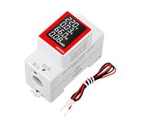 Din Rail Digital Electricity Meter with LCD Display, AC 50-300V Voltmeter, 0-100A Power Ammeter, Active Power and Energy kWh Measurement, Reset Function, Data Storage