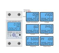 Din Rail Digital Single Phase Reset Zero Meter kWh Voltage Current Power Consumption Meter Wattmeter Electricity 220V AC AUOQKQUT(220V 50Hz)
