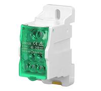DIN Rail Distribution Box Universal Fireproof High Conductivity Terminal Block Power Wire Connector Junction Box for Power Distribution Cabinets and High Voltage Cabinets 690V (Green)