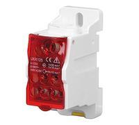 DIN Rail Distribution Box Universal Fireproof High Conductivity Terminal Block Power Wire Connector Junction Box for Power Distribution Cabinets and High Voltage Cabinets 690V (Red)