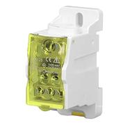 DIN Rail Distribution Box Universal Fireproof High Conductivity Terminal Block Power Wire Connector Junction Box for Power Distribution Cabinets and High Voltage Cabinets 690V (Yellow)